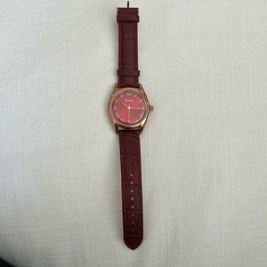 Stauer Red Men’s Watch with Genuine Leather Band Never Worn.